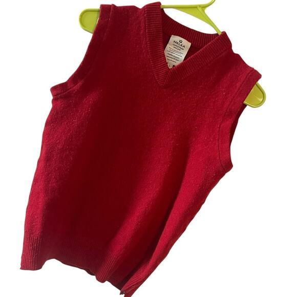 Melka Mens Medium Sweater Vest Vintage Red - Picture 2 of 4